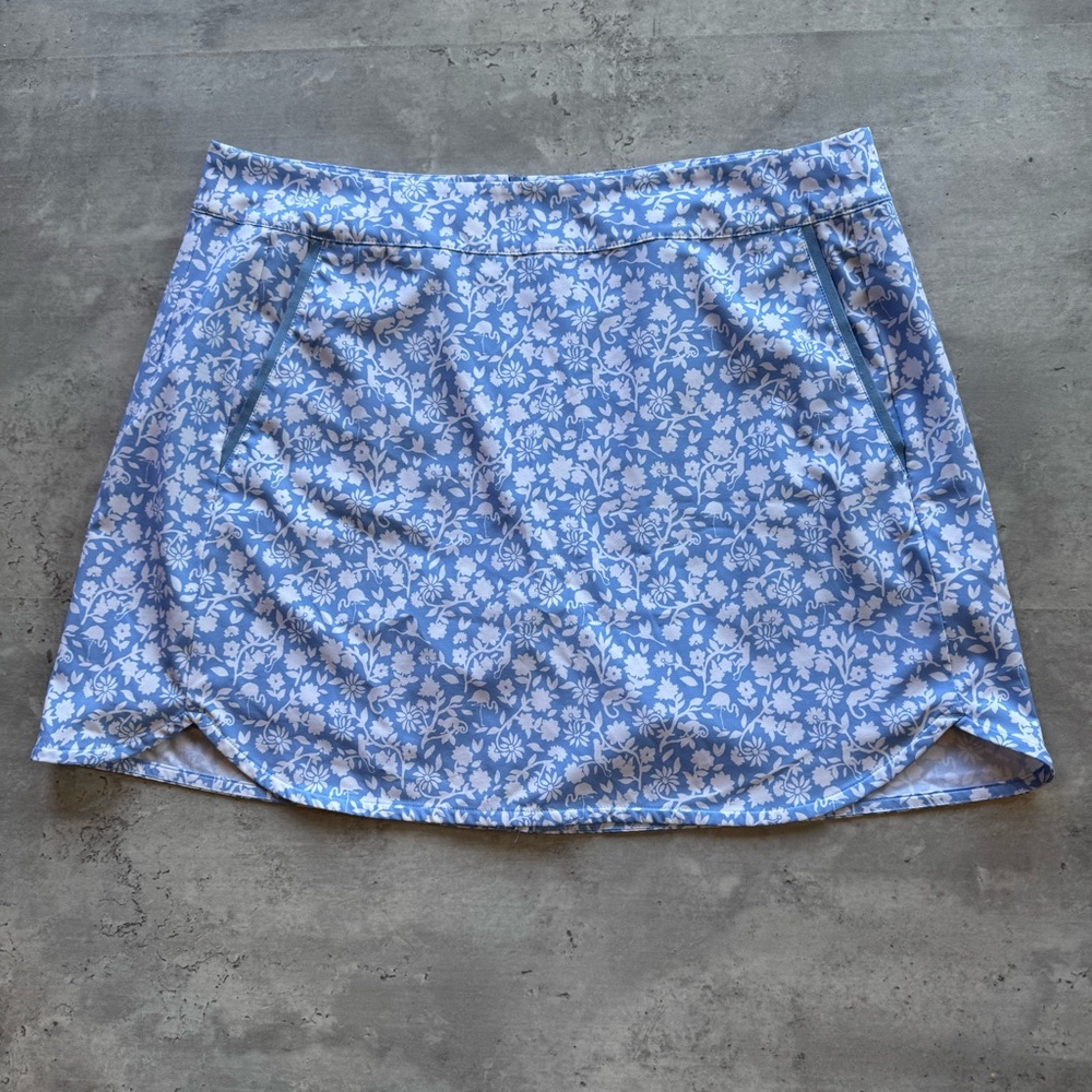 Vineyard Vines Performance Skort Skirt Blue Floral, Size XL